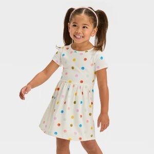 Toddler Girls' Short Sleeve Smiley Face Dress - Cat & Jack